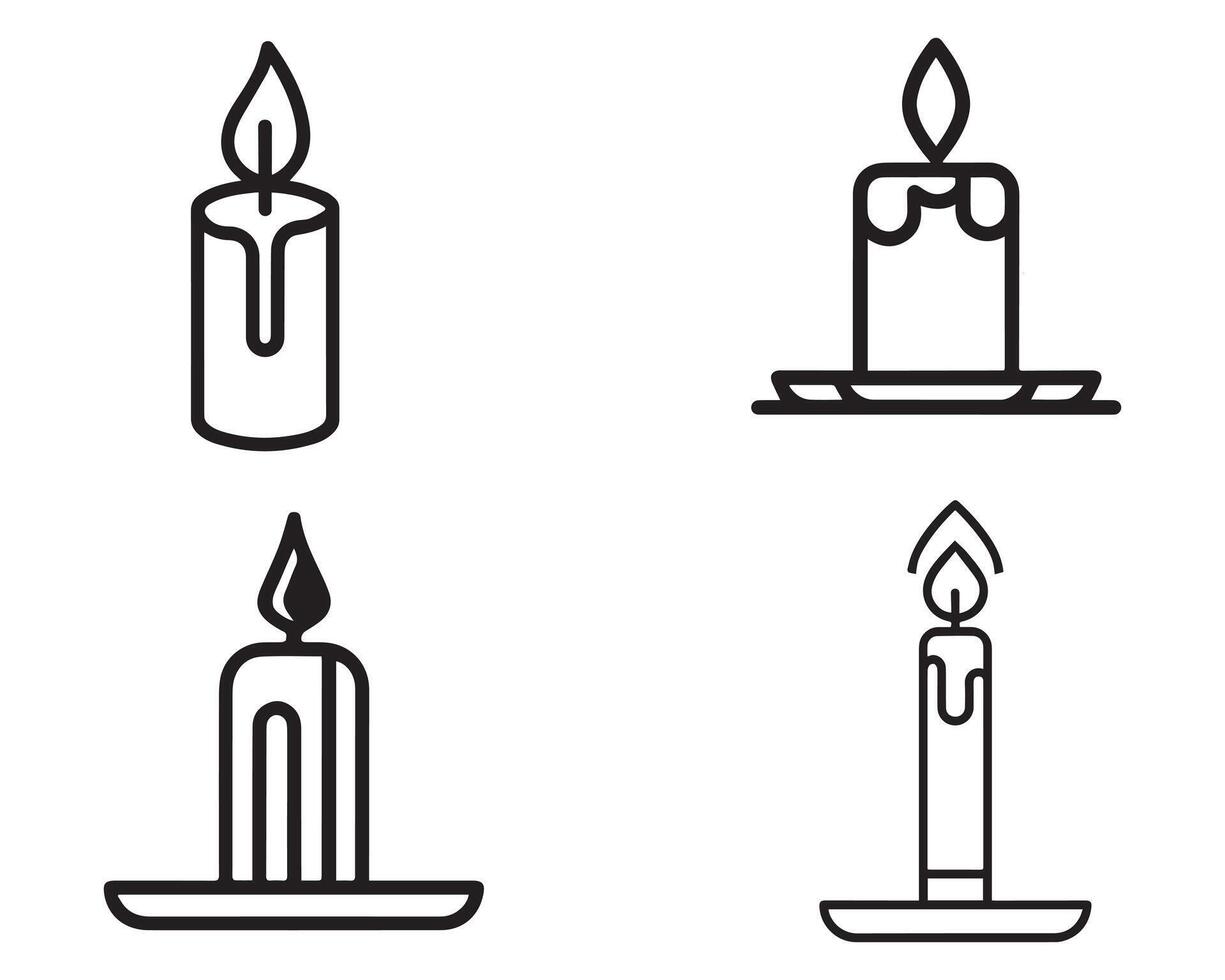 candela scarabocchio nero schema vettore su bianca sfondo azione illustrazione