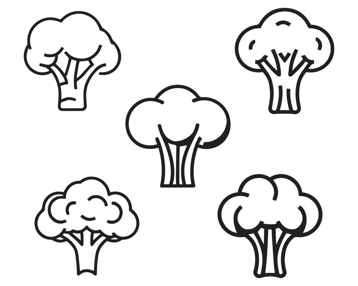 broccoli linea icona vettore illustrazione su bianca sfondo azione illustrazione