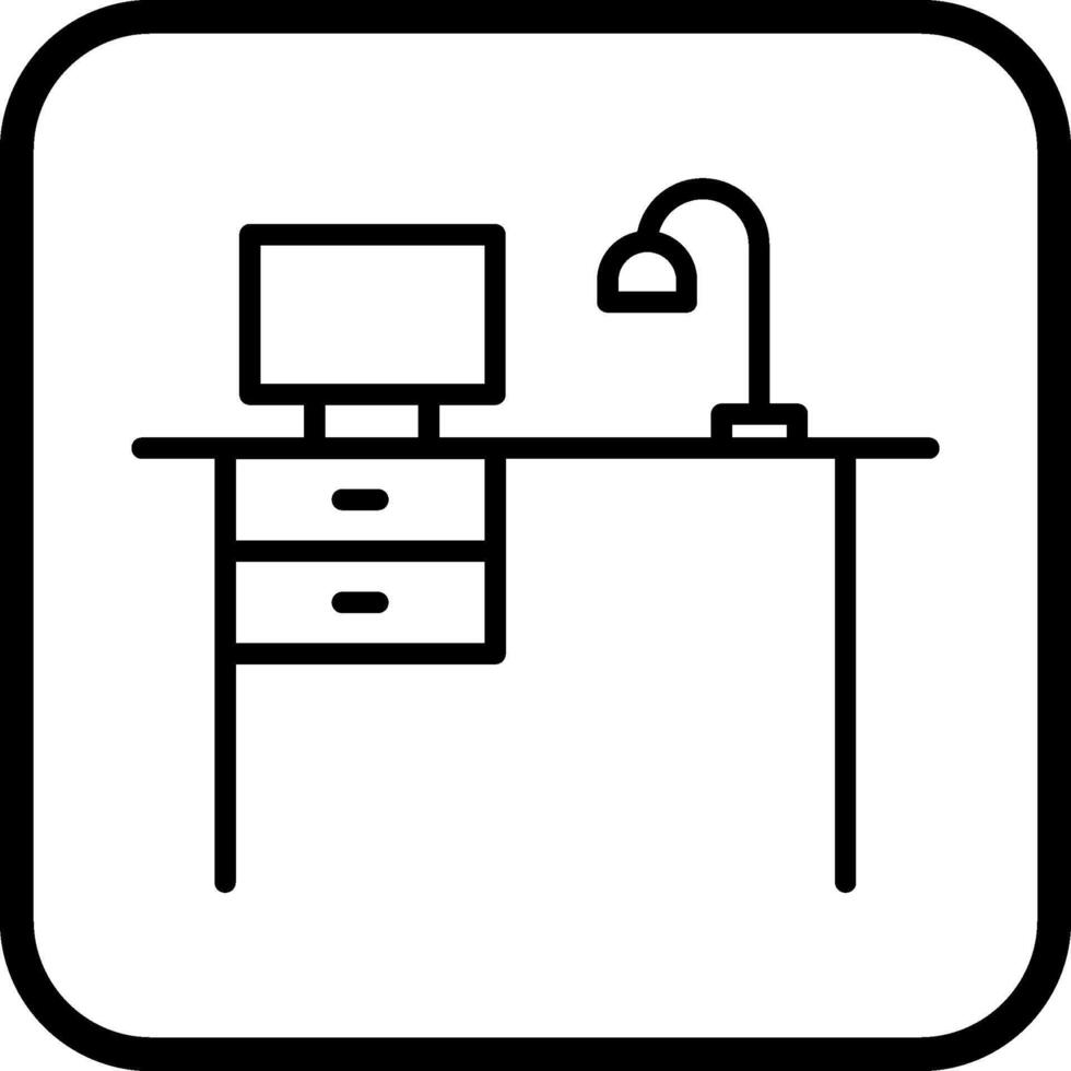 Lavorando scrivania vettore icona