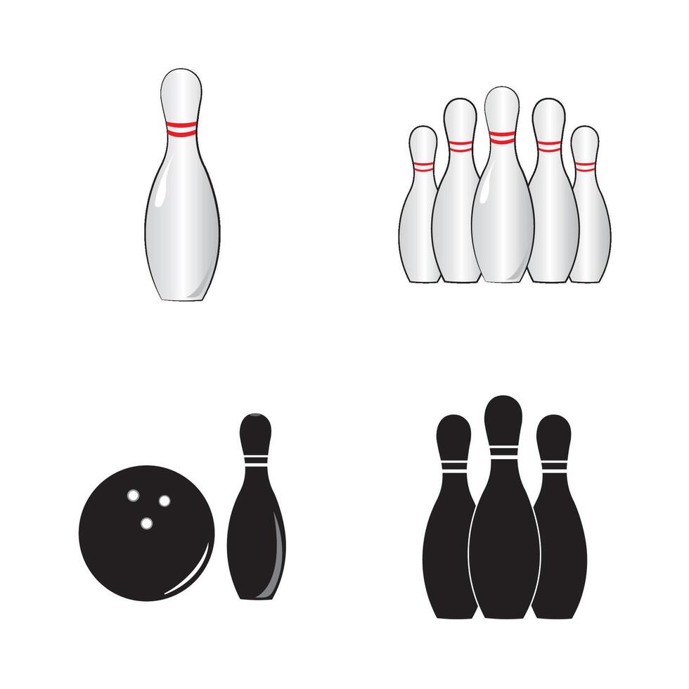 bowling icona logo vettore design modello