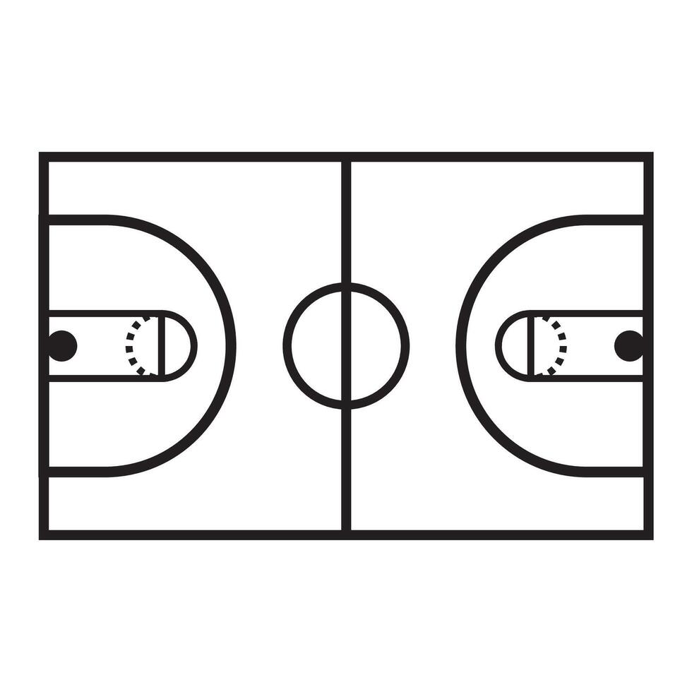pallacanestro Tribunale icona logo vettore design modello