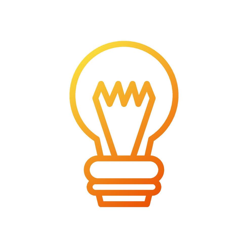 lampada idea icona pendenza giallo arancia attività commerciale simbolo illustrazione. vettore