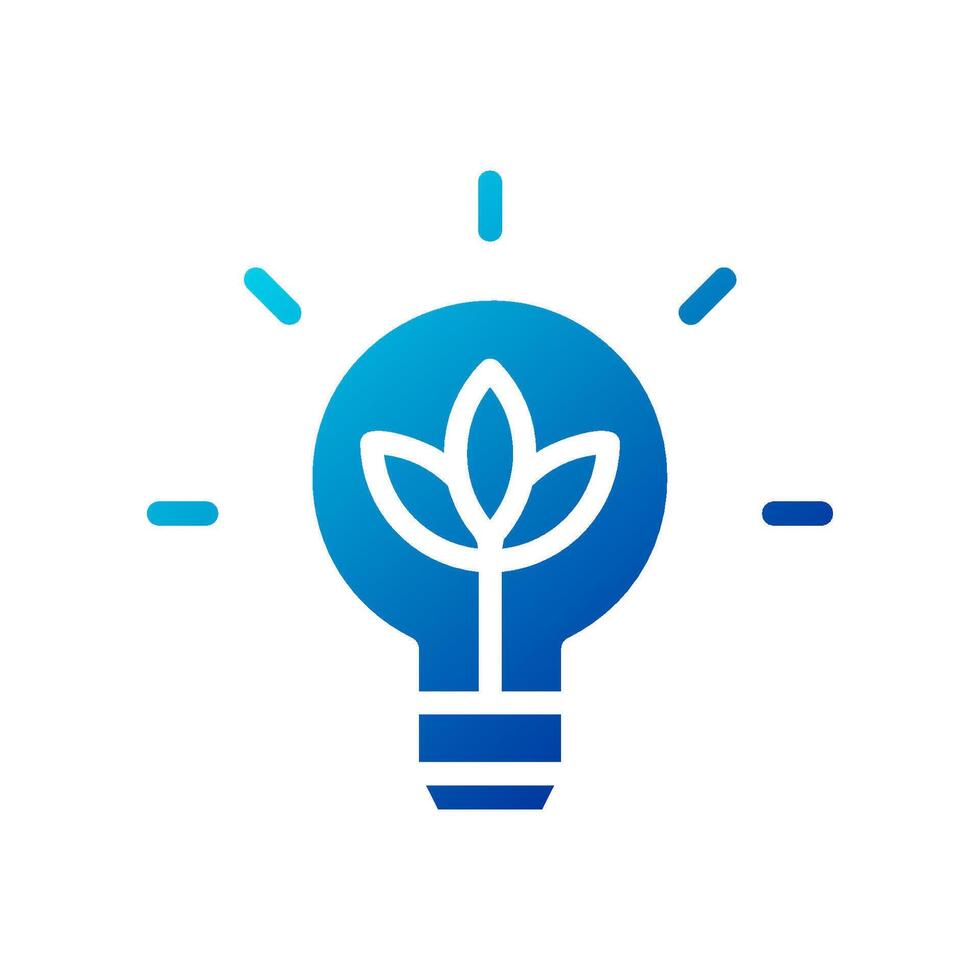 lampada idea icona solido pendenza blu attività commerciale simbolo illustrazione. vettore