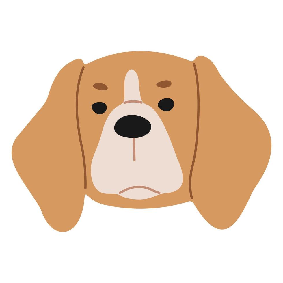 beagle testa 1 carino su un' bianca sfondo, vettore illustrazione.