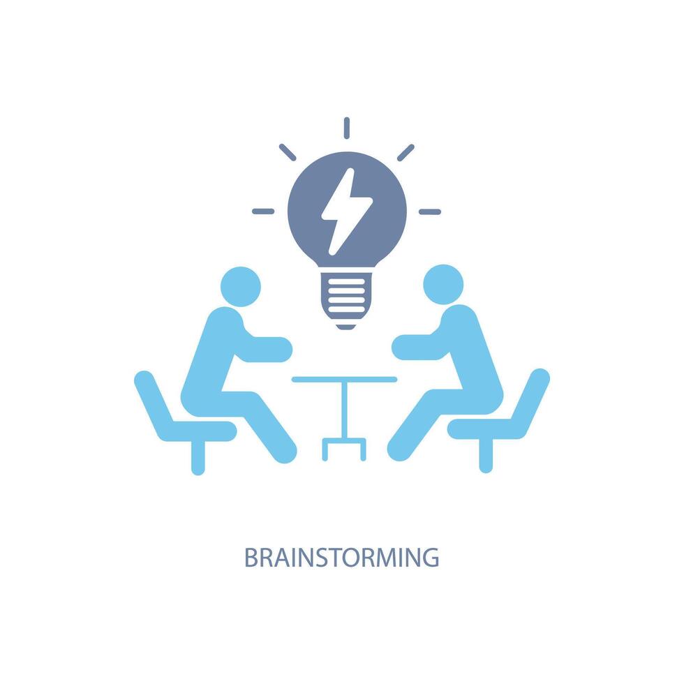 di brainstorming concetto linea icona. semplice elemento illustrazione. di brainstorming concetto schema simbolo design. vettore