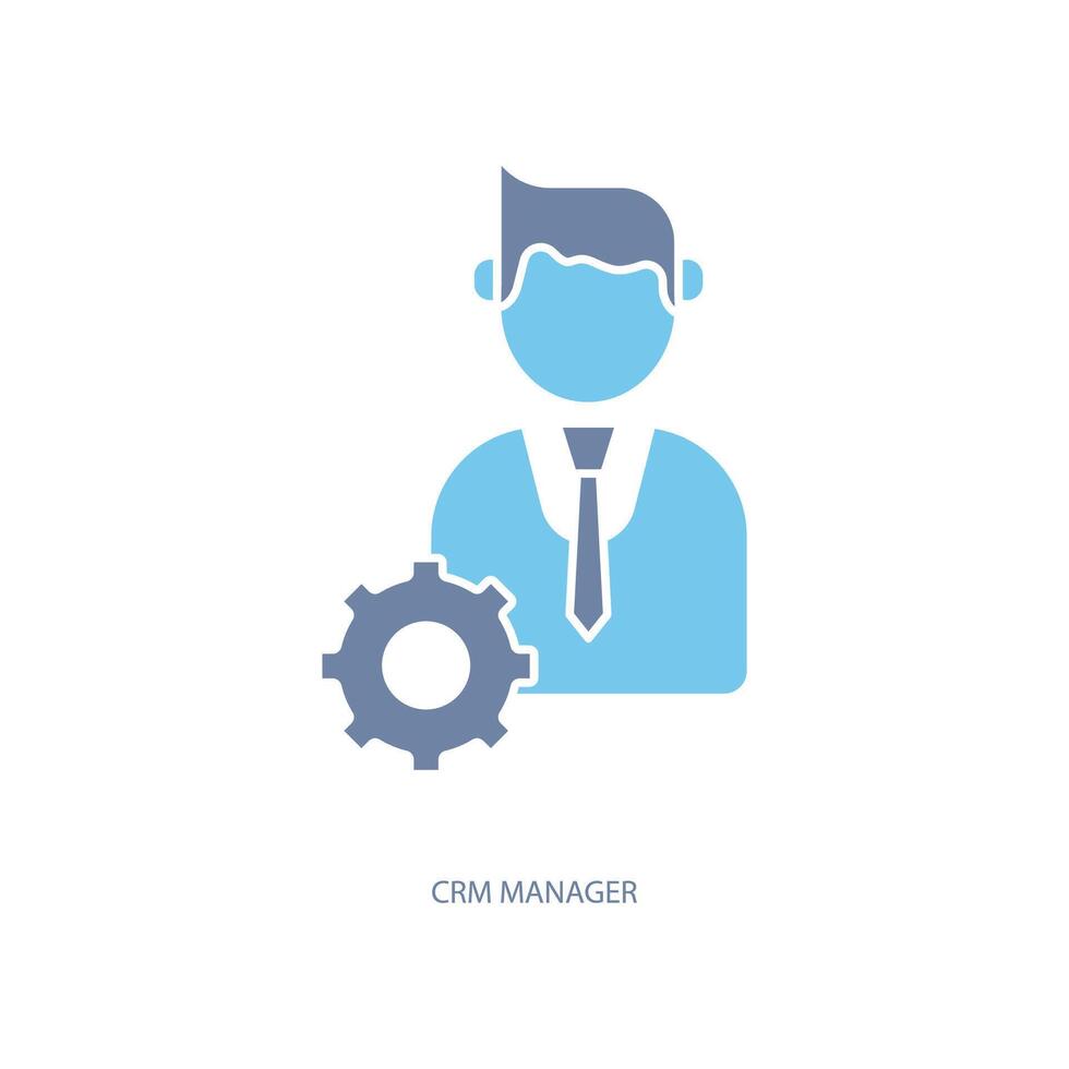 crm manager concetto linea icona. semplice elemento illustrazione. crm manager concetto schema simbolo design. vettore