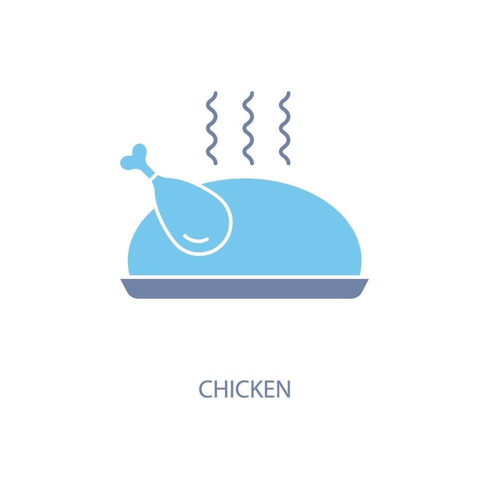 pollo concetto linea icona. semplice elemento illustrazione. pollo concetto schema simbolo design. vettore