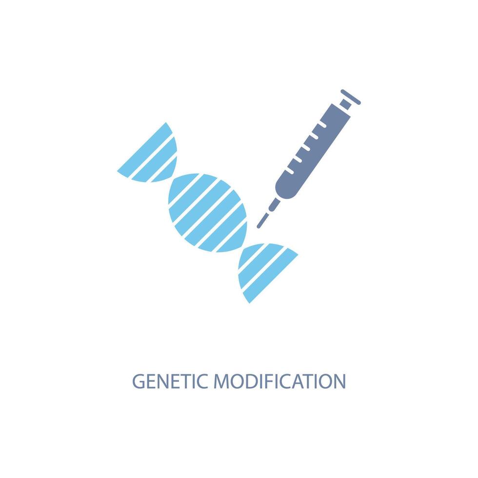genetico modifica concetto linea icona. semplice elemento illustrazione. genetico modifica concetto schema simbolo design. vettore