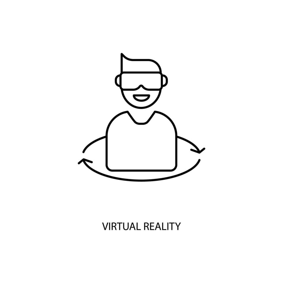 virtuale la realtà concetto linea icona. semplice elemento illustrazione. virtuale la realtà concetto schema simbolo design. vettore