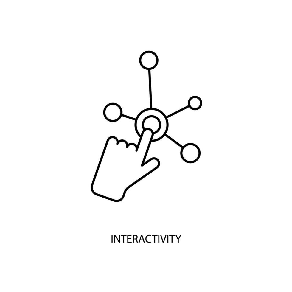 interattività concetto linea icona. semplice elemento illustrazione. interattività concetto schema simbolo design. vettore