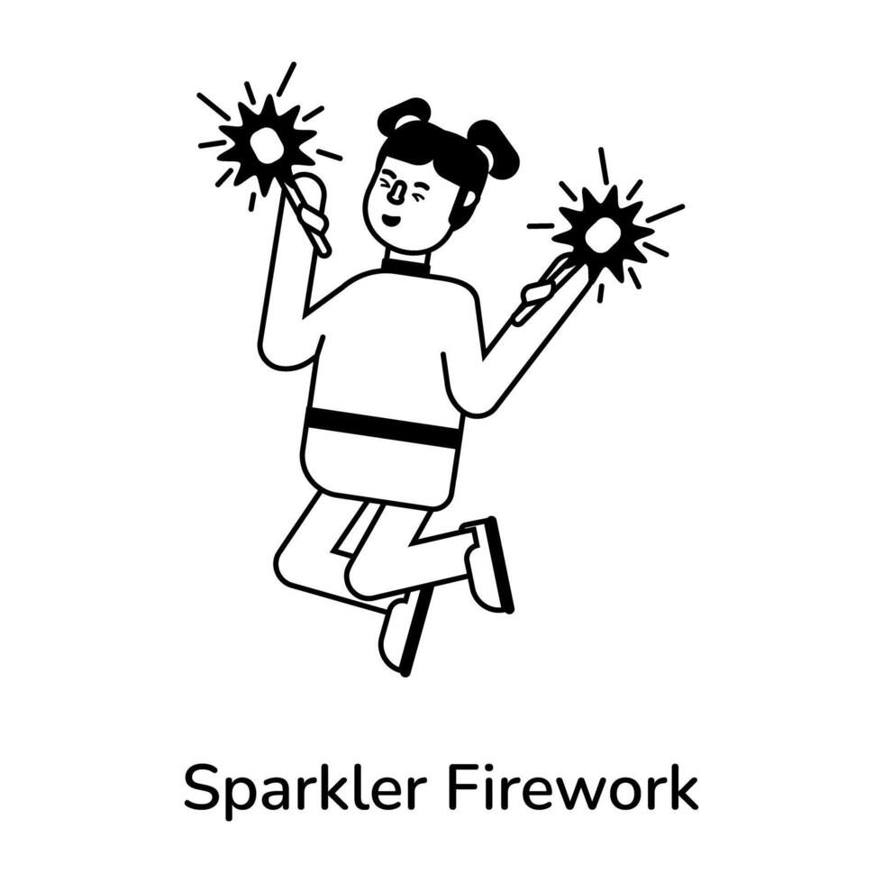 di moda sparkler fuoco d'artificio vettore