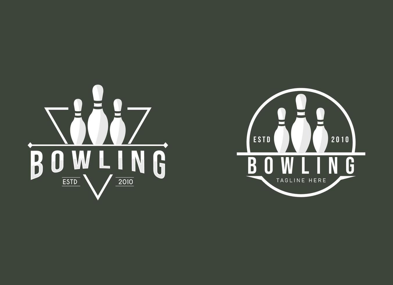 Vintage ▾ bowling logo design. bowling club torneo logo design. vettore