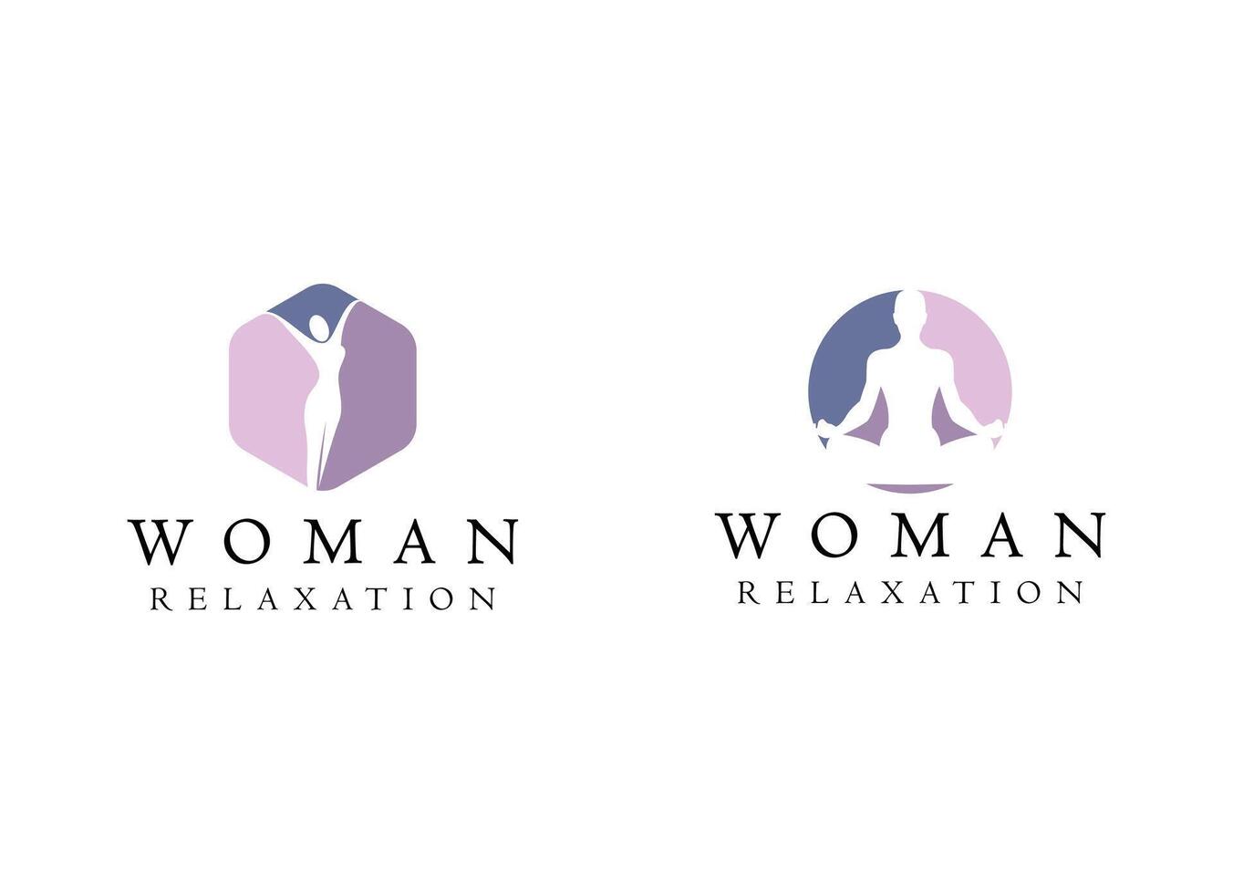 colorato silhouette donna benessere, successo, potenziato e Salute logo design vettore