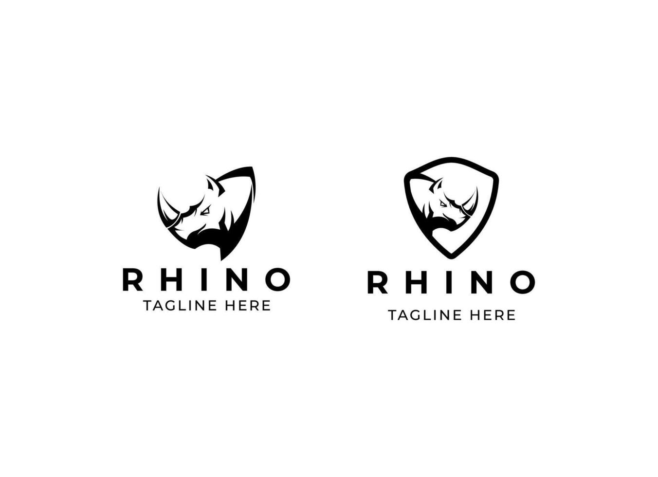 testa rinoceronte logo design. rinoceronte vettore illustrazione