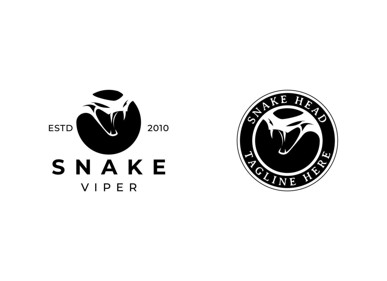 testa serpente logo design modello vettore