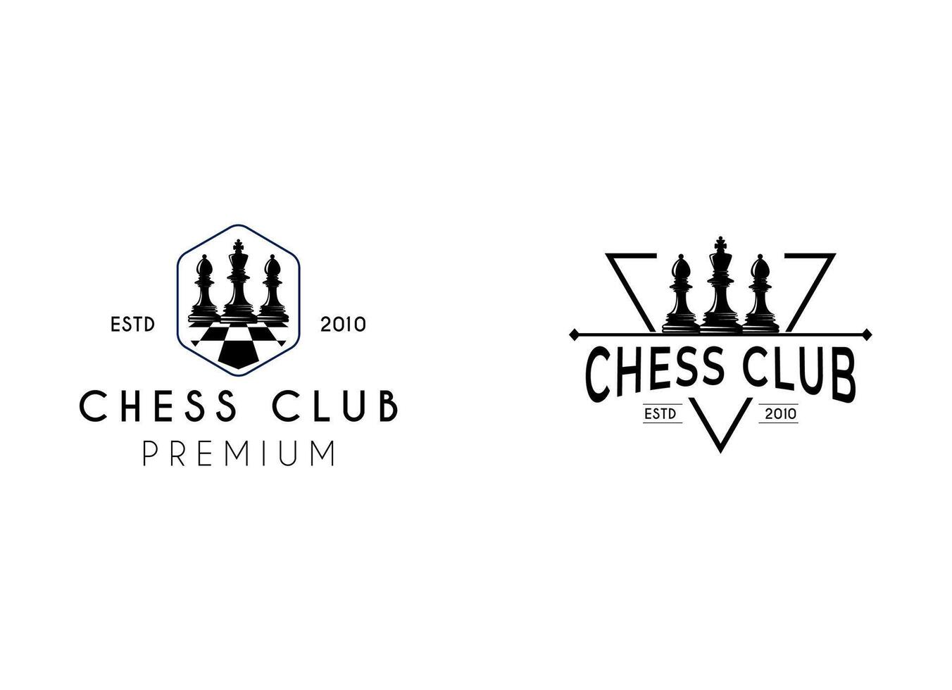 Vintage ▾ stile scacchi logo design vettore. vettore