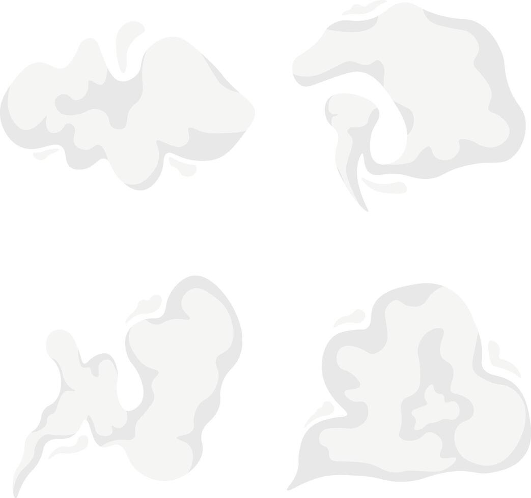 cartone animato Fumo nube icone. comico nuvole elemento. vettore illustrazione