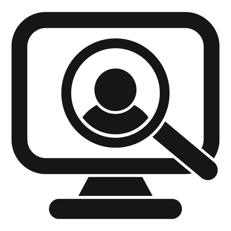 accesso computer persona icona semplice vettore. scansione dai un'occhiata dati vettore
