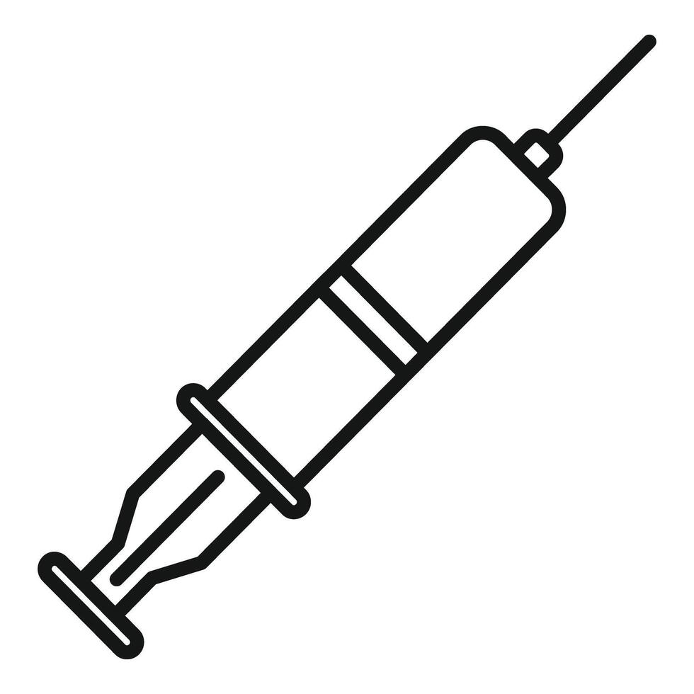 medico siringa iniezione icona schema vettore. paziente clinica assistenza sanitaria vettore