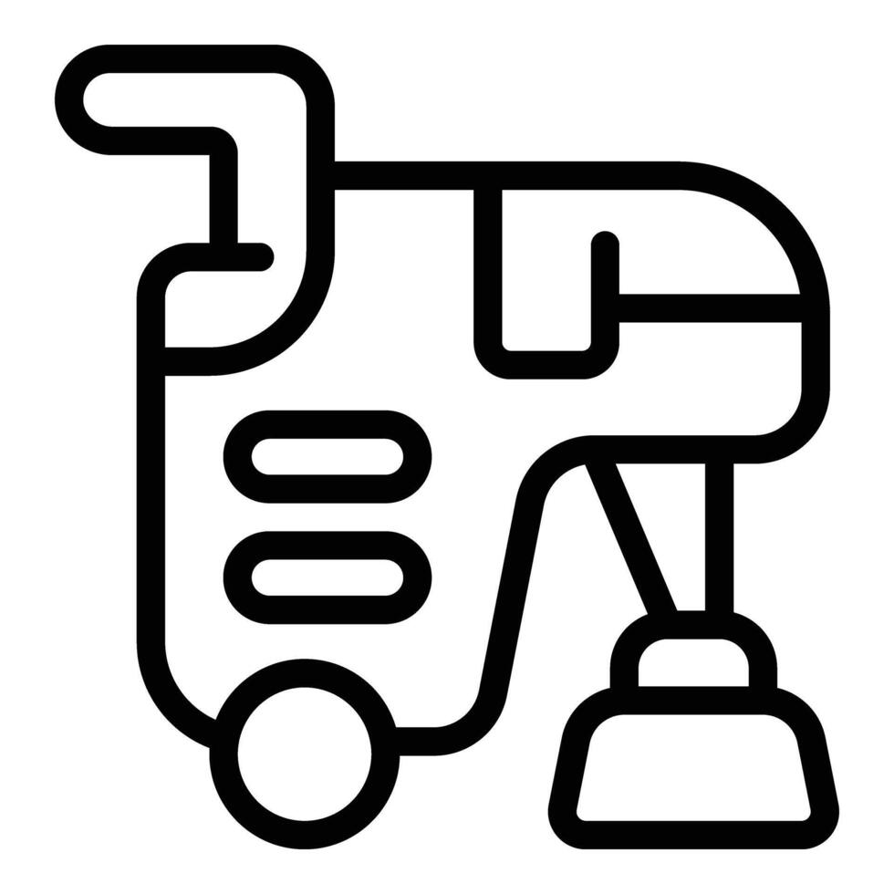 industriale pavimento addetto alle pulizie icona schema vettore. faccende domestiche personale attrezzatura vettore