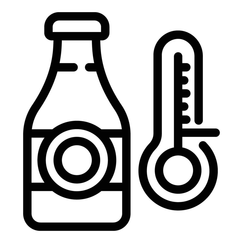 fabbrica di birra freddo Conservazione icona schema vettore. birreria produzione vettore