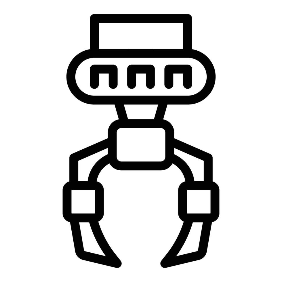 robotica braccio giocattolo icona schema vettore. chiosco grabber vettore