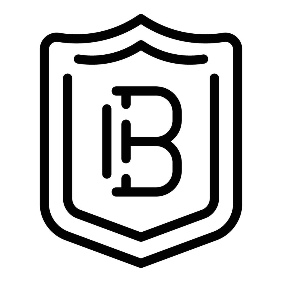 bitcoin sicurezza icona schema vettore. digitale sicuro scambio vettore