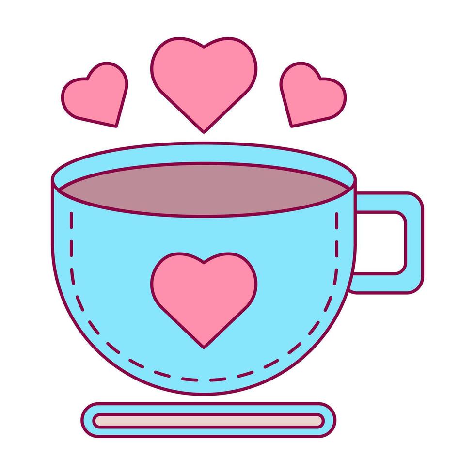 amore caffè tazza, amore e romanza concetto vettore