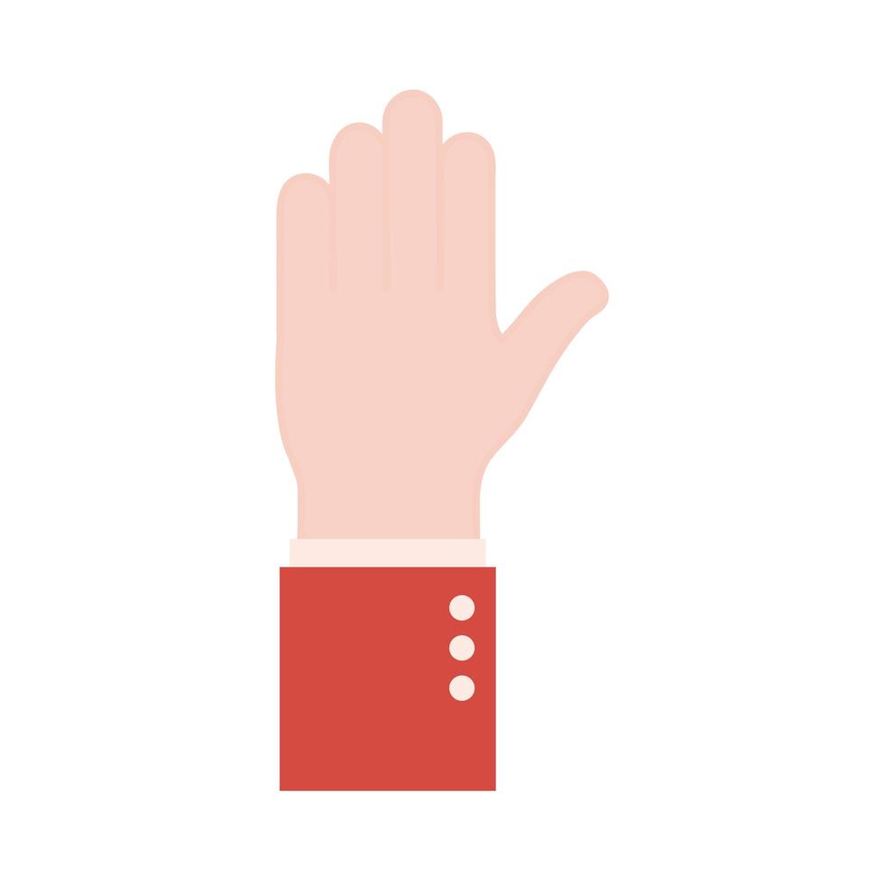 b lingua dei segni a mano stile piatto icona disegno vettoriale