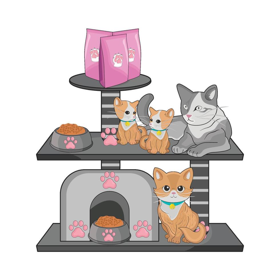 illustrazione di gatto Torre vettore