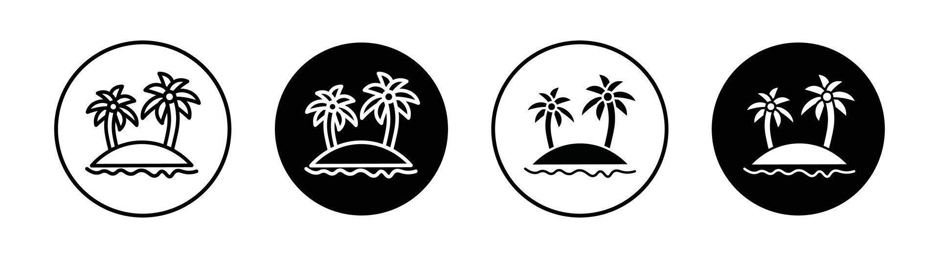 palme su isola icona vettore