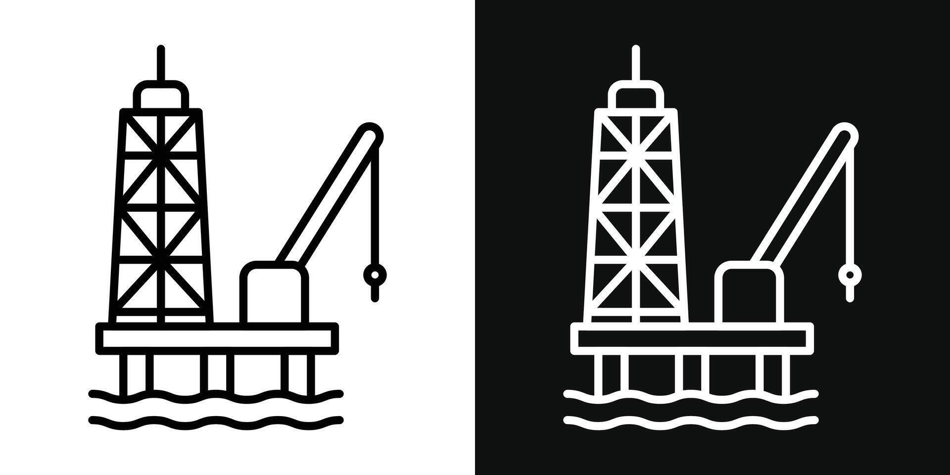 icona della piattaforma petrolifera vettore