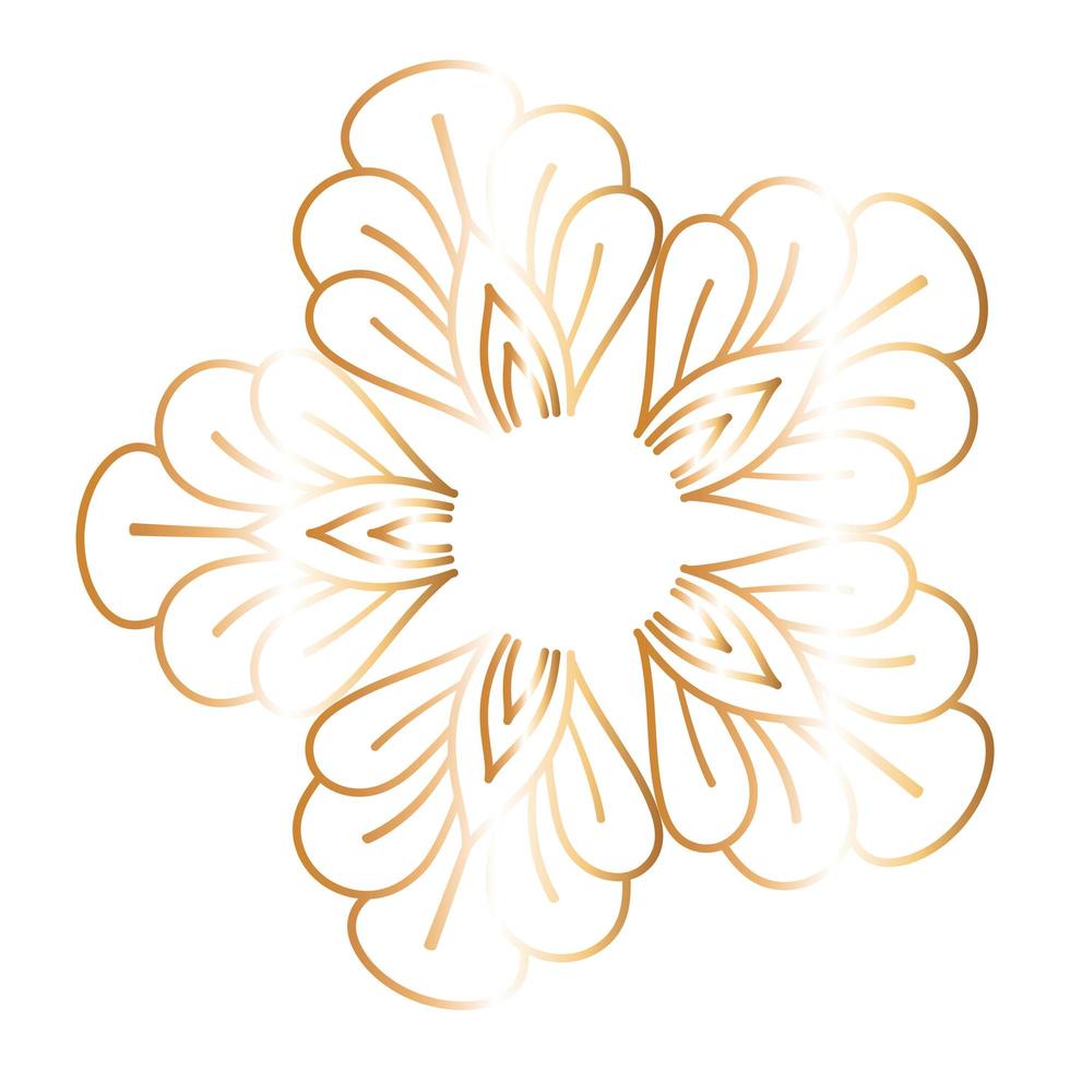 ornamento in disegno vettoriale oro a forma di fiore