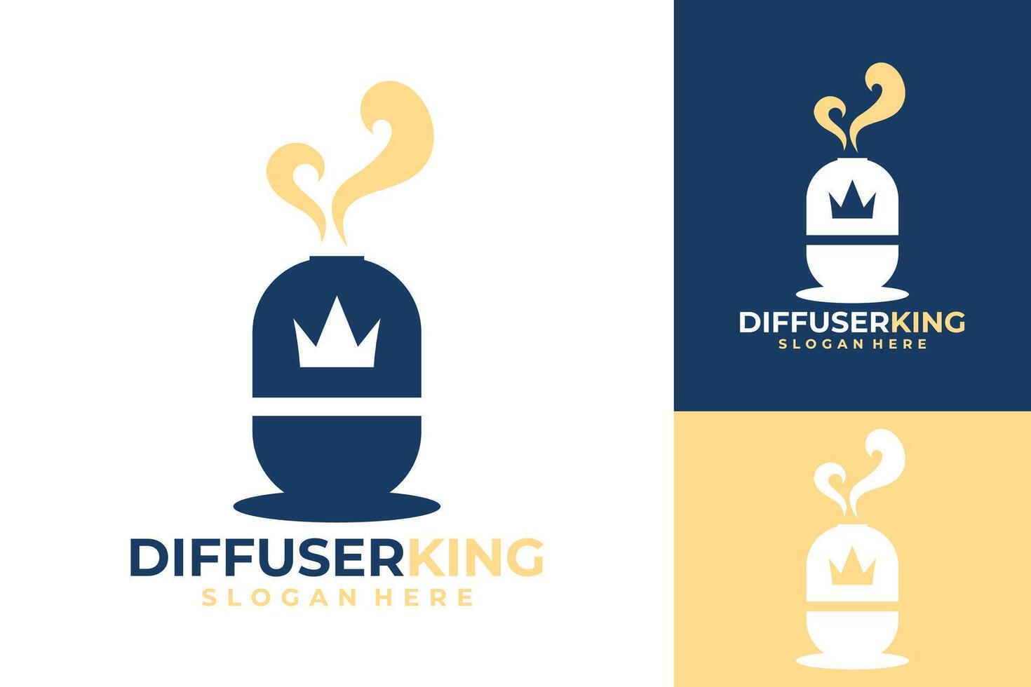 diffusore re fragranza logo design vettore