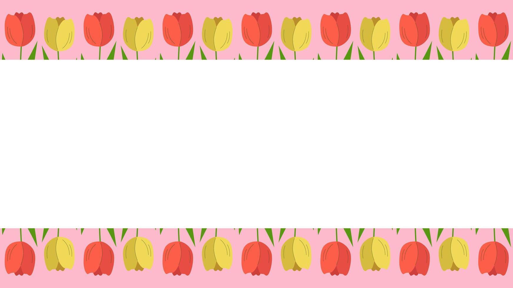 bellissimo primavera sfondo con tulipani fioritura. modello con copia spazio. vettore illustrazione, rosa sfondo.