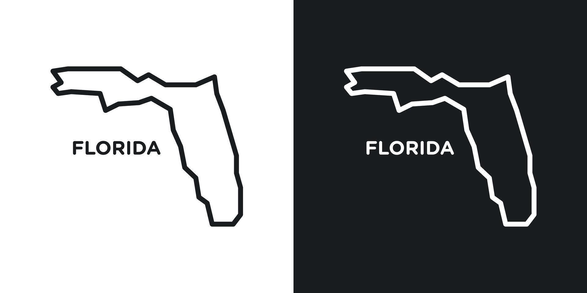 Florida carta geografica icona vettore