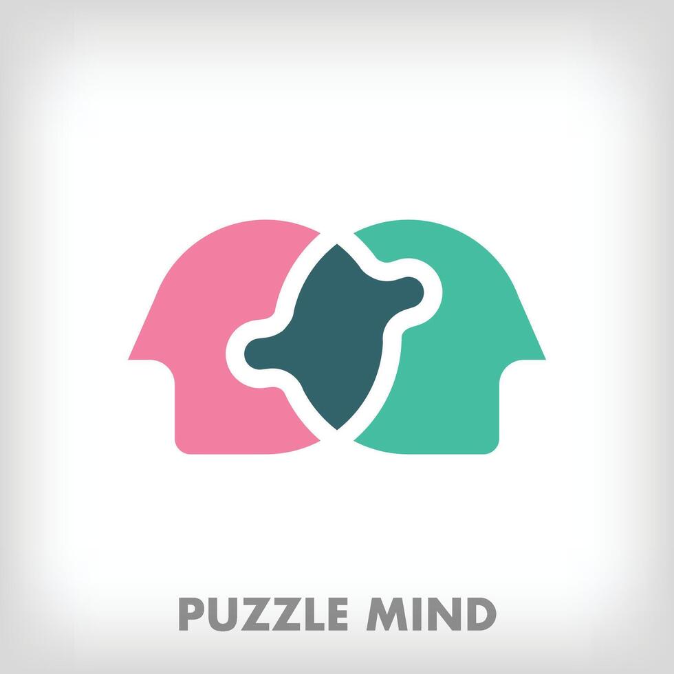 creativo puzzle pezzi mentale testa logo. unico colore transizioni. formazione scolastica, meditazione e crescita palcoscenico logo modello. vettore
