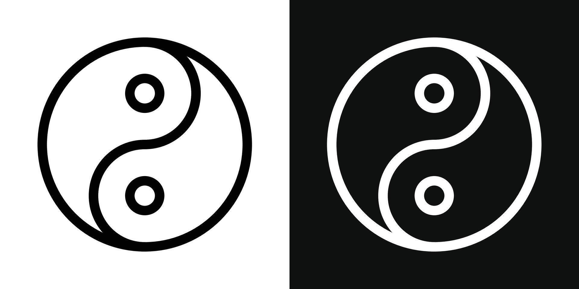 icona yin yang vettore