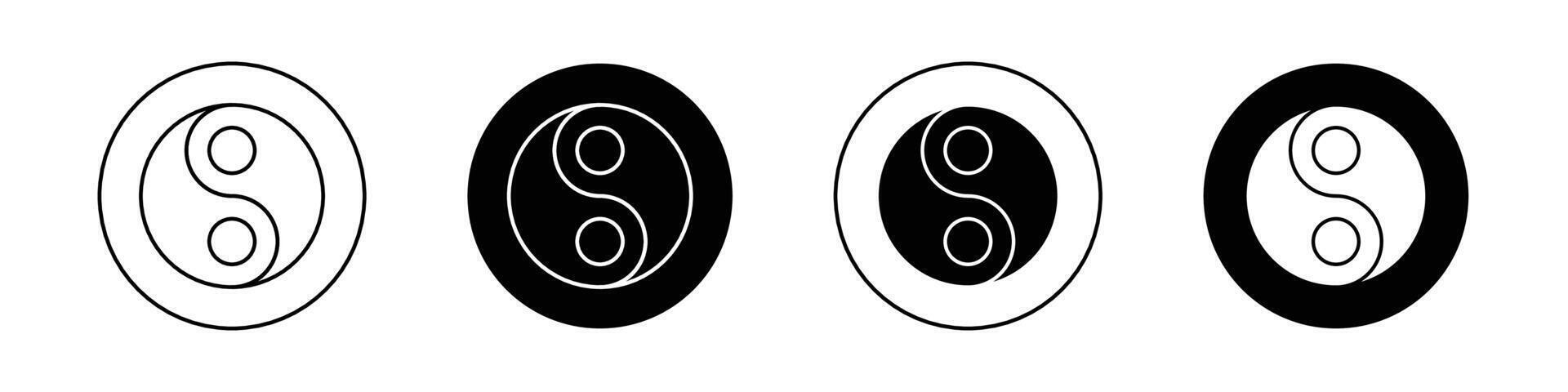 icona yin yang vettore