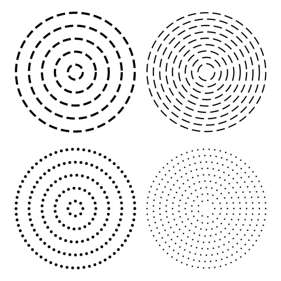 tratteggiata concentrico cerchio icona vettore. vettore