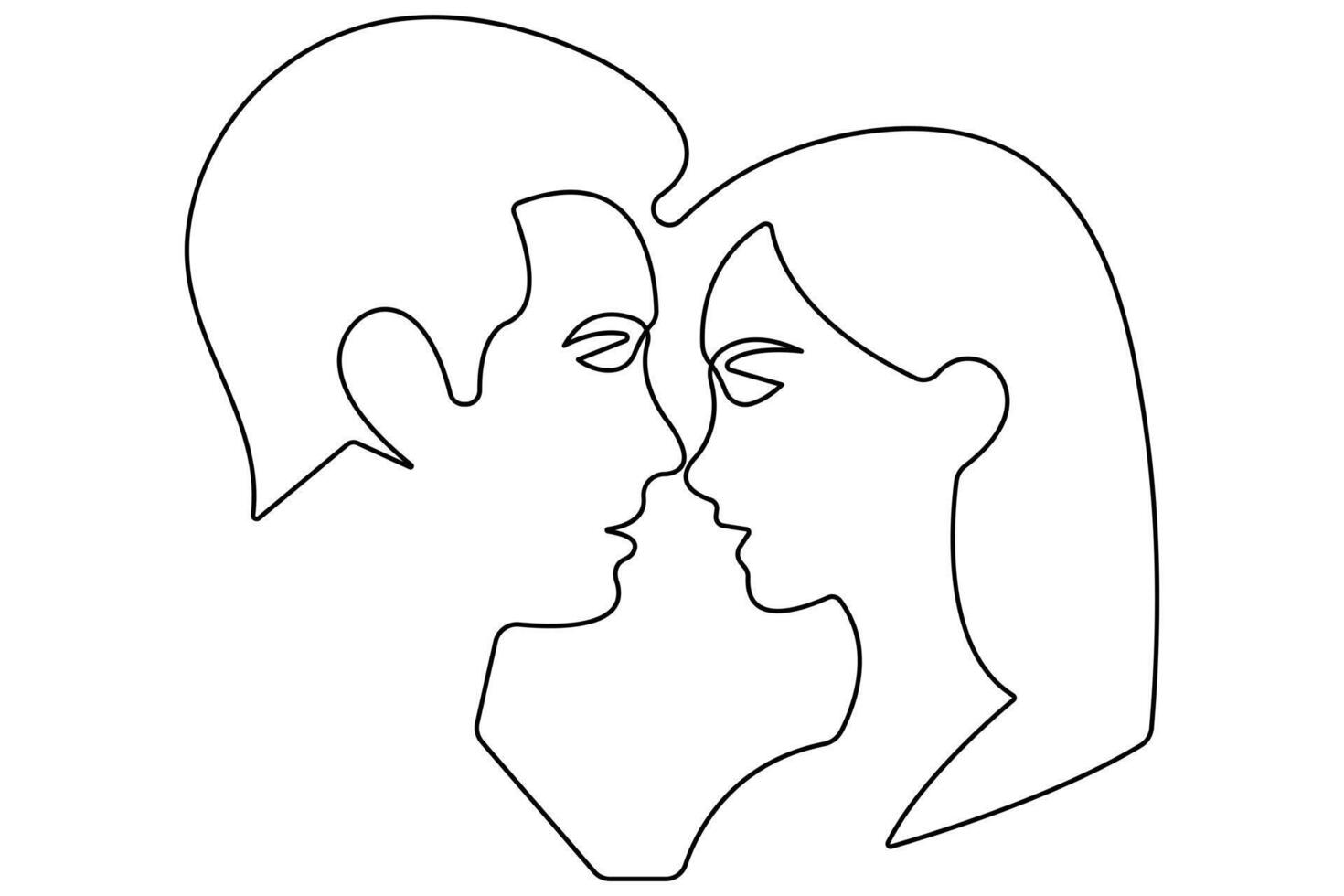 bacio giorno continuo uno linea arte disegno di bacio icona schema vettore arte illustrazione