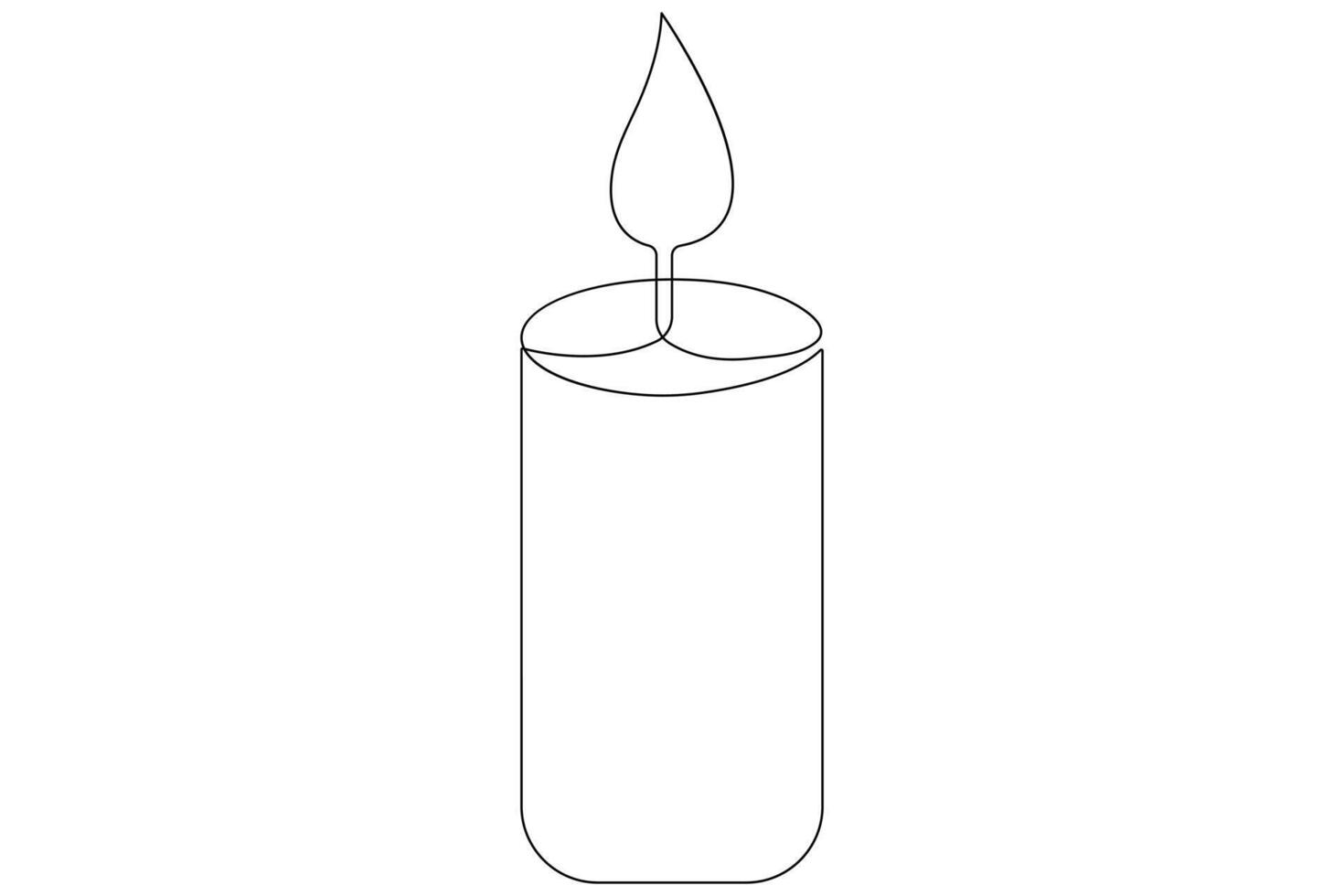 continuo singolo linea arte disegno di candela leggero simbolo e schema vettore illustrazione