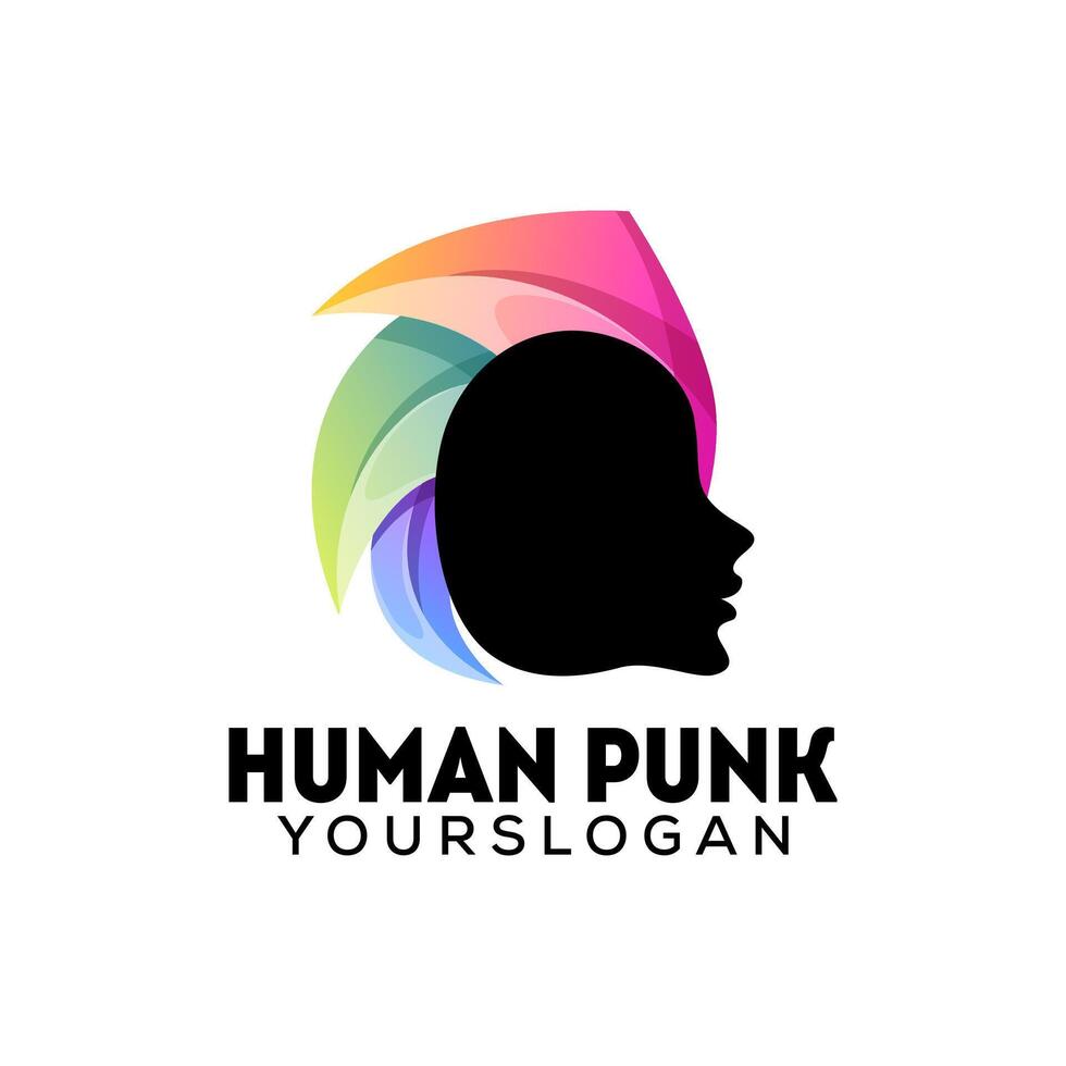 umano testa colorato logo design vettore