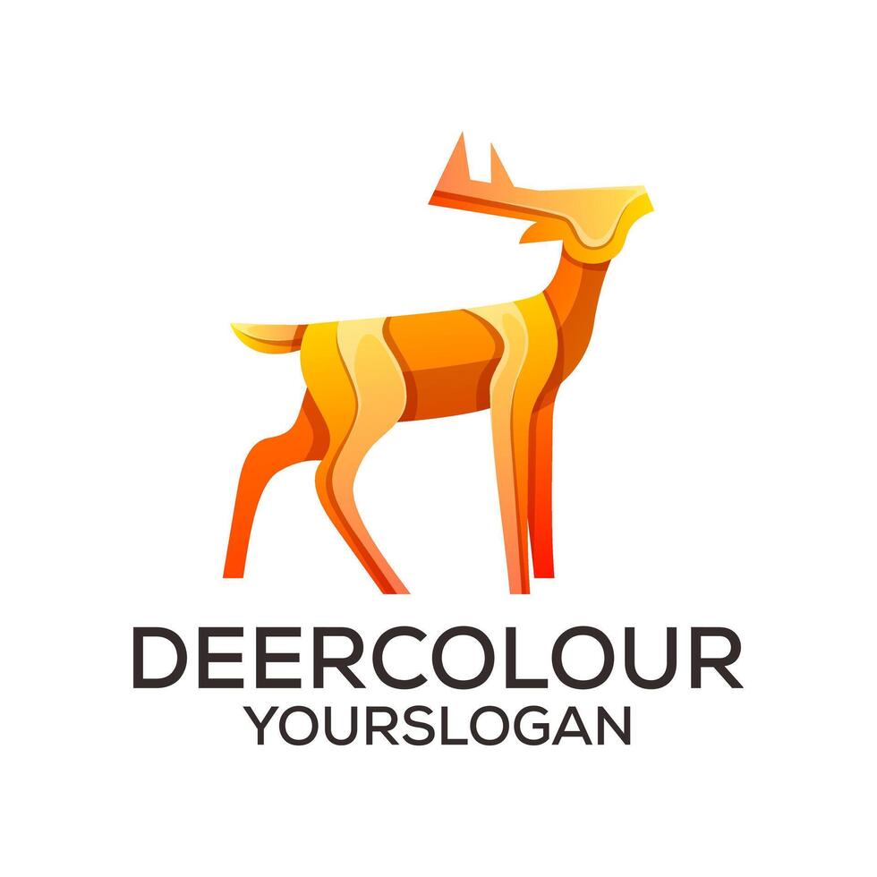 cervo colorato logo design vettore