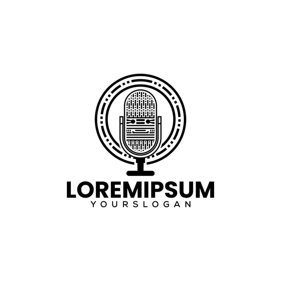 Podcast logo design vettore modello