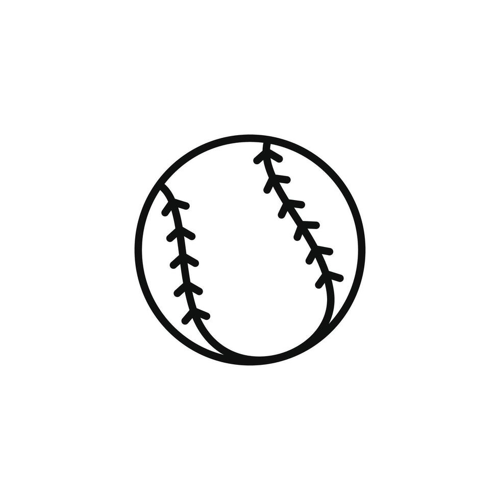 baseball linea icona isolato su bianca sfondo vettore