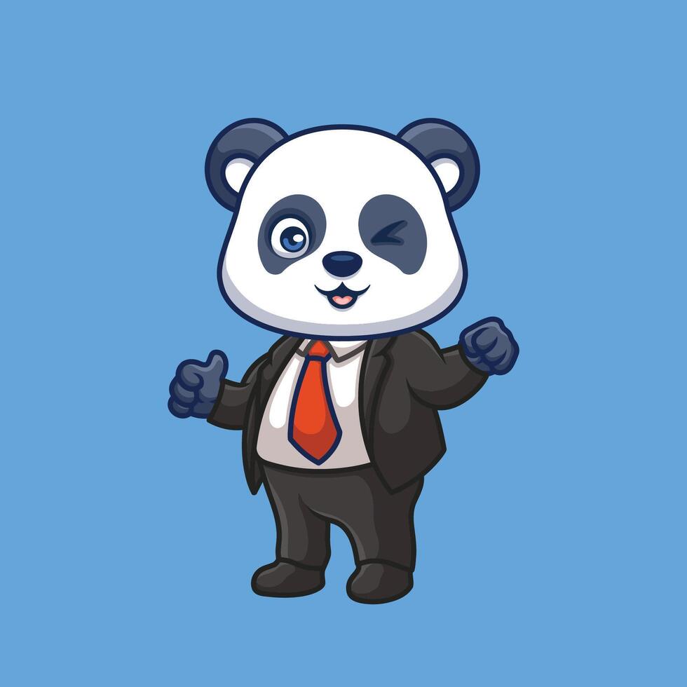 manager panda carino cartone animato vettore