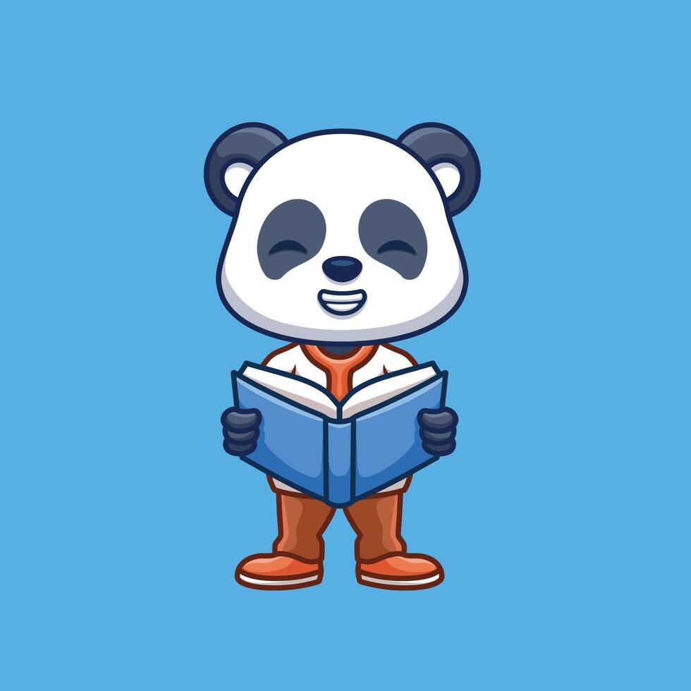 insegnante panda carino cartone animato vettore