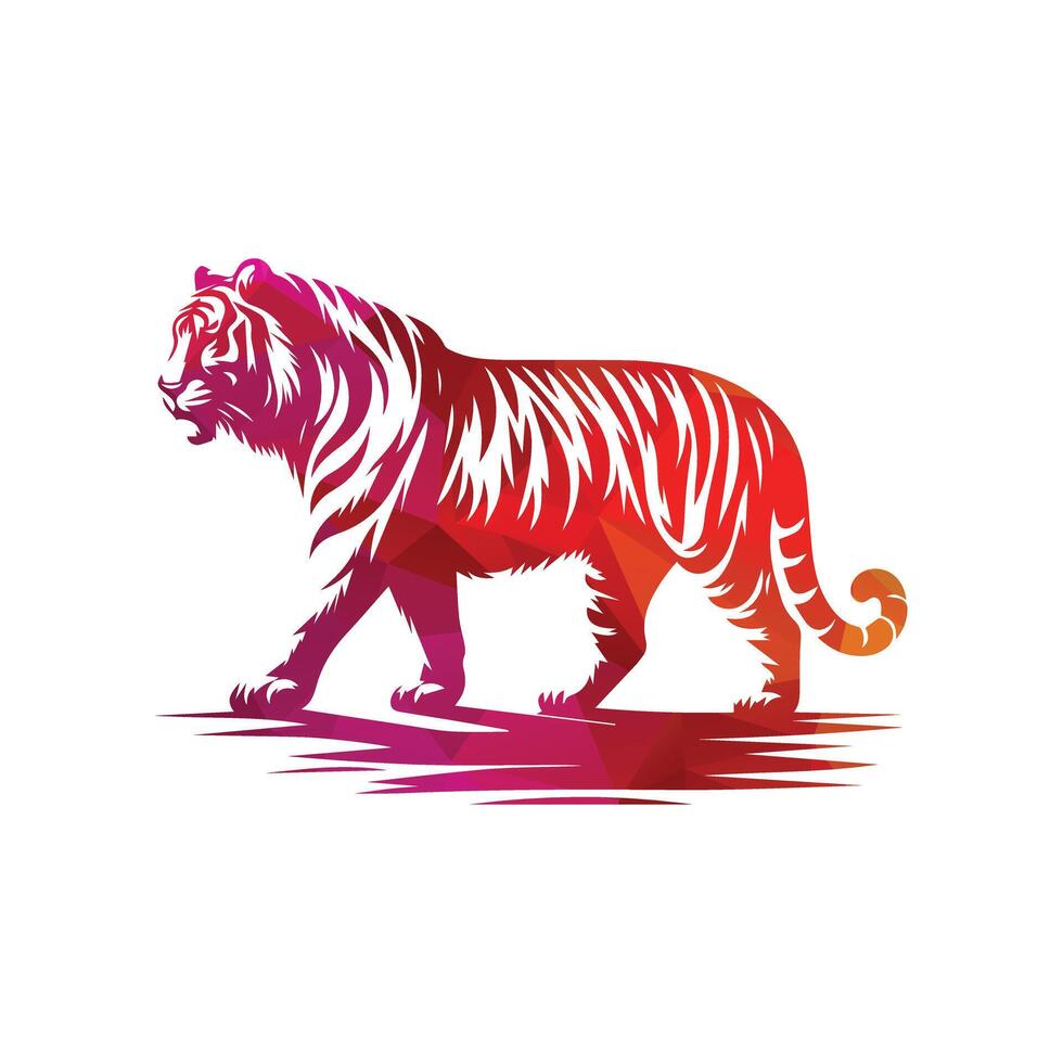 illustrazione vettoriale di design del logo della tigre ruggente