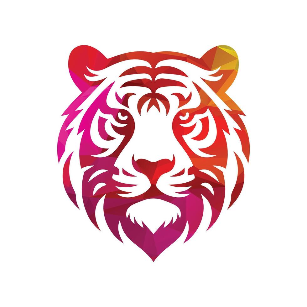 illustrazione vettoriale di design del logo della tigre ruggente